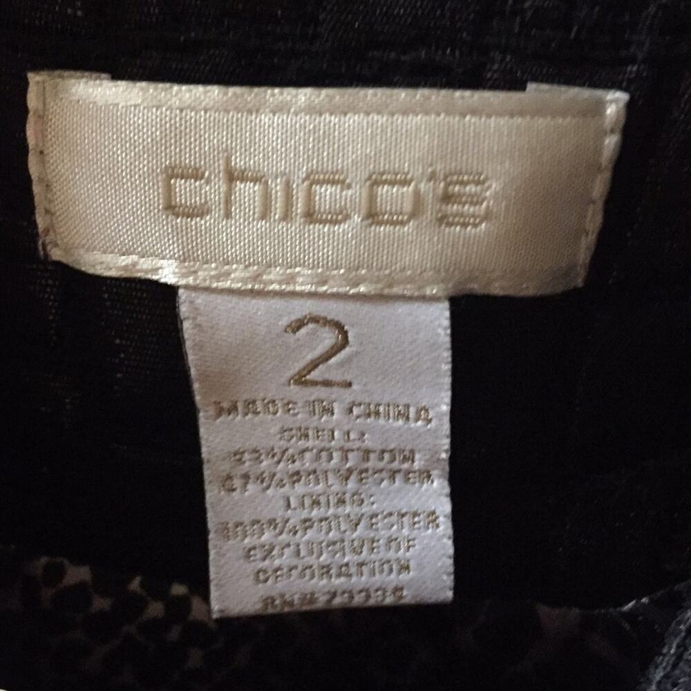 Chico's Alligator Pattern Black Jacket Size 2 - image 2